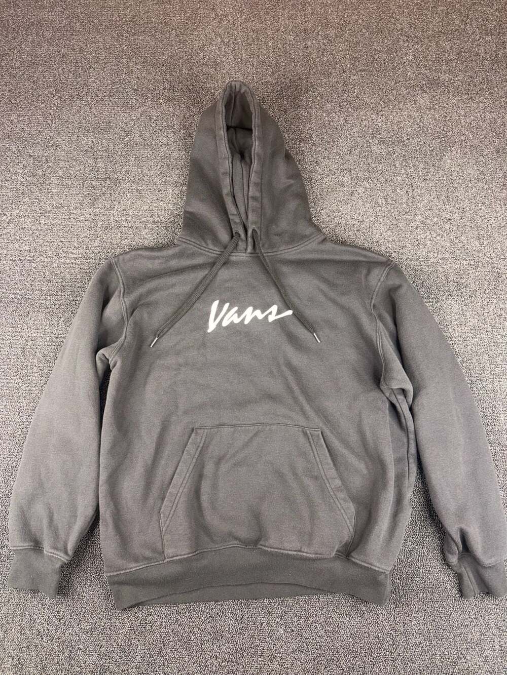 Vans Scripted Pullover Hoodie Dark Gray Medium